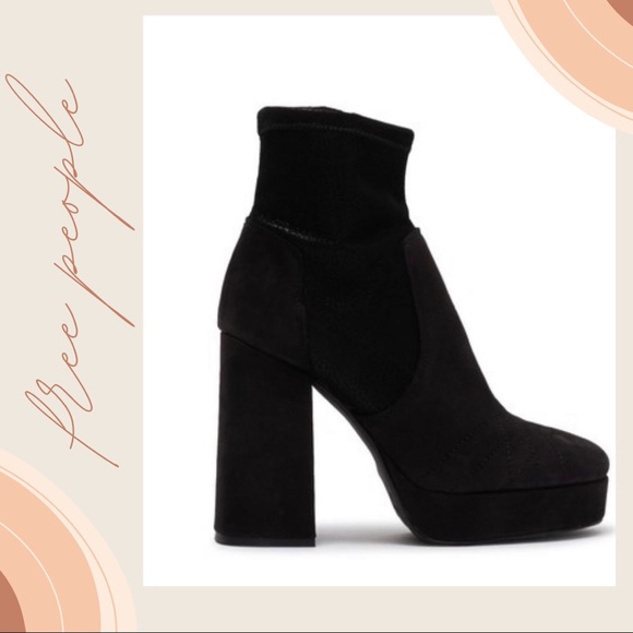 Free People Black leather Suede Platform Boots - Picture 3 of 15